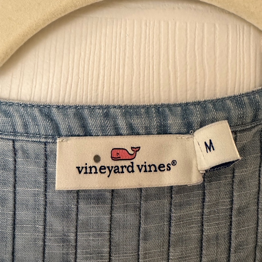 Vineyard Vines Sleeveless Denim Dress with Button Detail - Picture 3 of 5